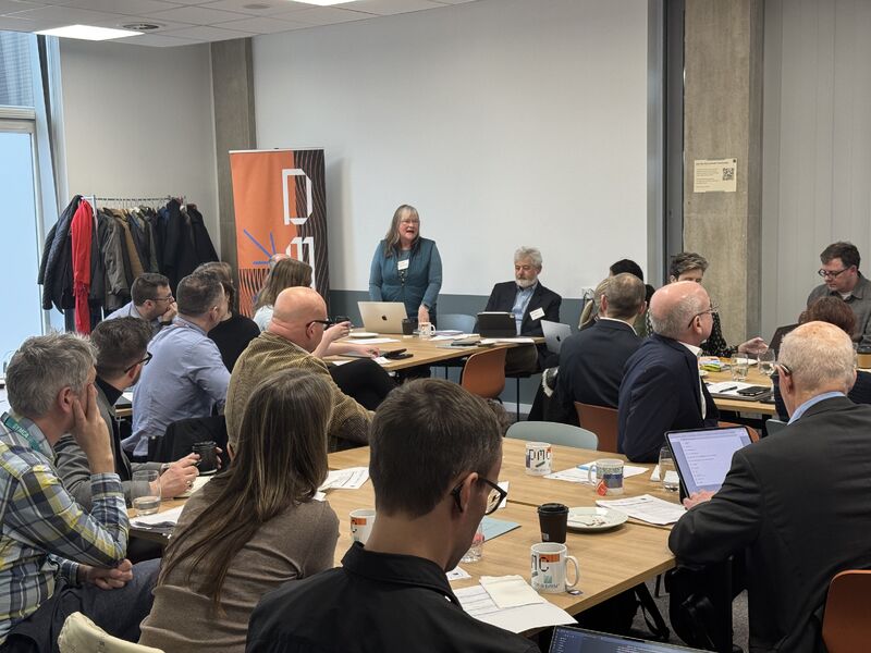 Groups of people attending workshop