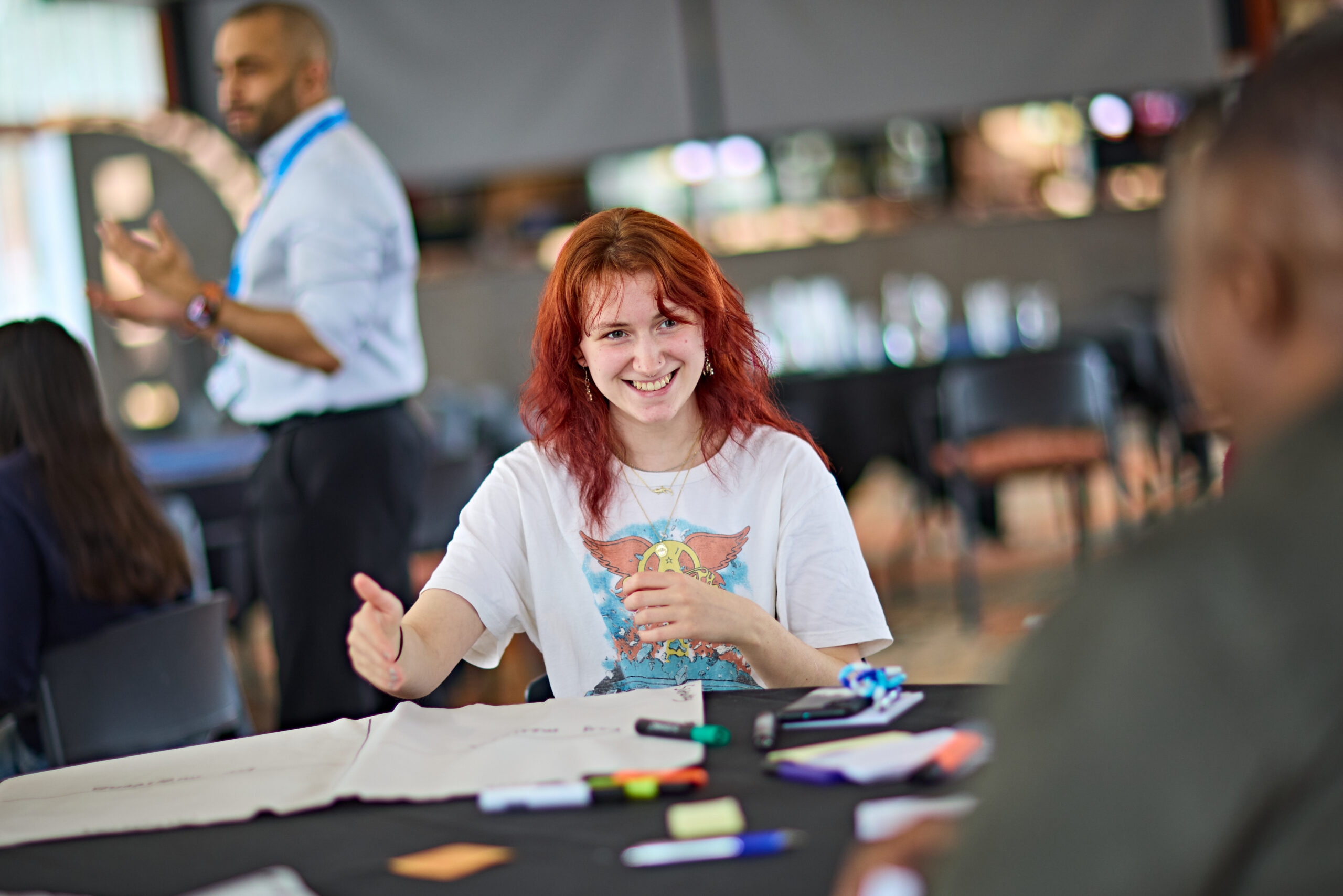 Young person talking