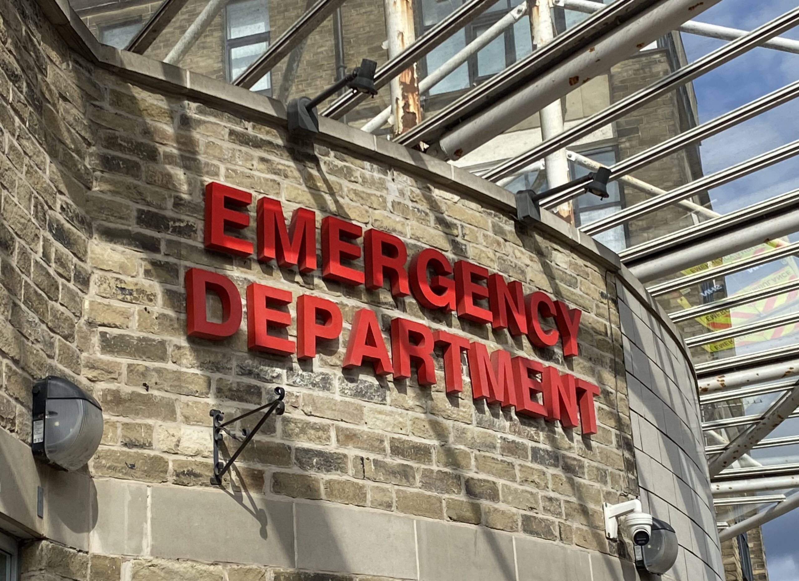 Photo of the Emergency Department sign at Bradford Royal Infirmary
